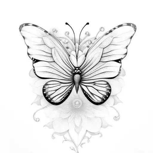 Butterfly With Floral