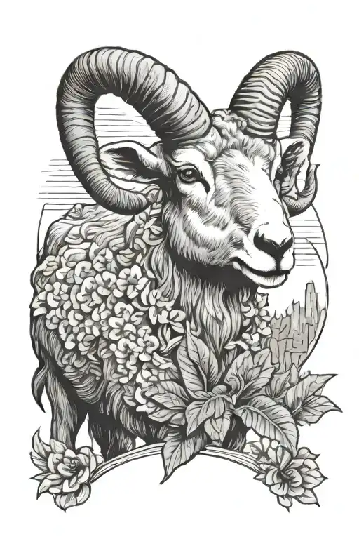 Mountain Sheep Wearing A Hawaiian Shirt Standing