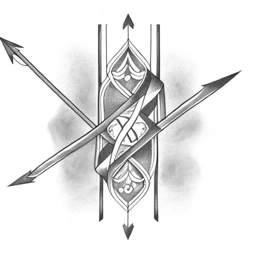 Arrow With Ribbon And A Phrase