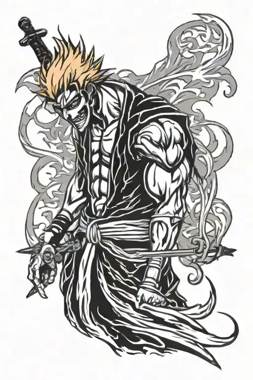 Ichigo Kurosaki Bleach Tattoo Design Incorporating