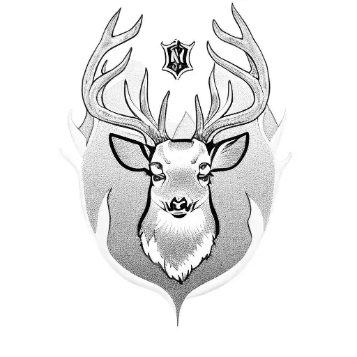 A Powerful Firefighter Symbol With A Silhouette Of A Deer And Pheasant