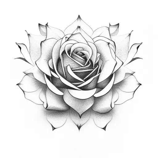 Rose And Lotus Flower