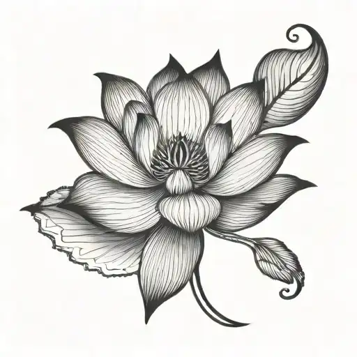 Lotus Flower With A Semi Colon Below It