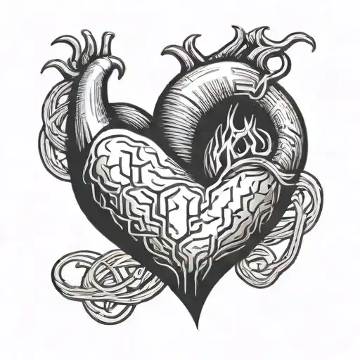 A Heartbeat Line Forming The Shape Of A Heart