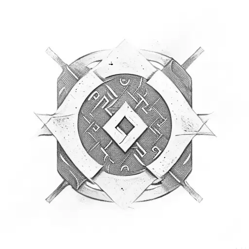 Norse Uruz Rune With A Technological Look