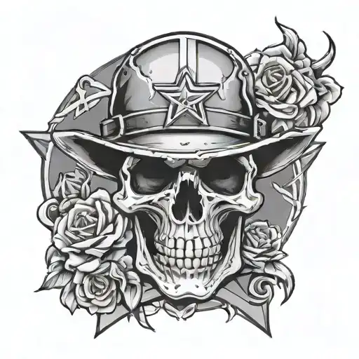 Tattoo For A Violent Deputy Gang With Skull In Prison