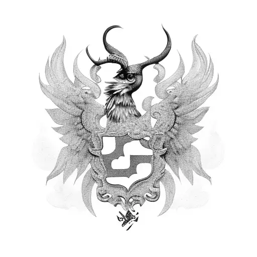 Lyre Bird Plume With Coat Of Arms In Front