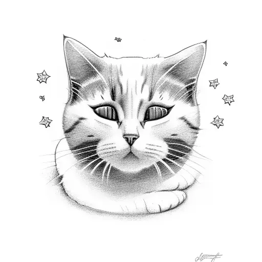 A Cozy Bedroom Scene With Lana Del Rey's Lyrics Written On The Walls And A Sleeping Cat On The Bed