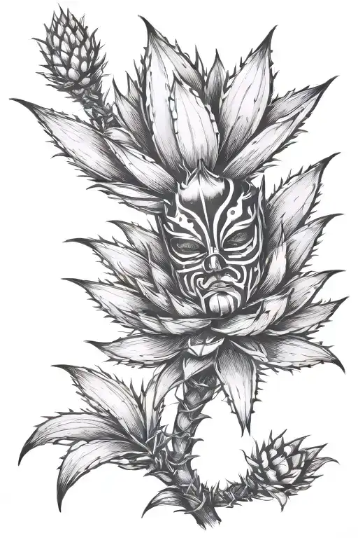 Agave Plant And Lucha Libre Mask Mexican