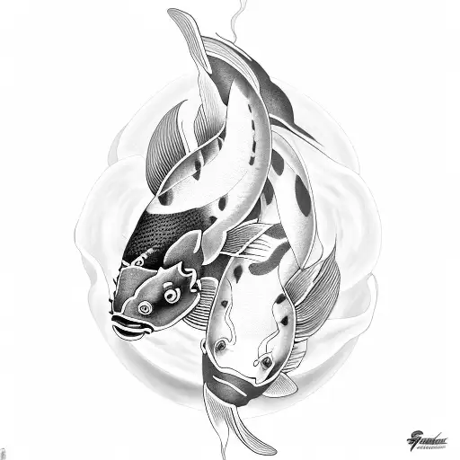 Yin And Yang Koi Fish