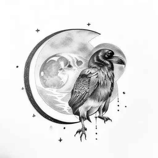 Raven And Moon