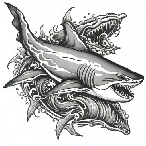 A Sleeping Shark Peacefully Drifting Through The Ocean Depths