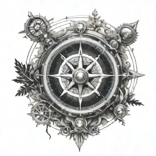 Futuristic Steampunk Compass With Forest Scene Inspired