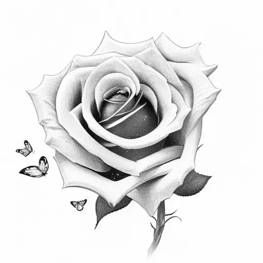 Rose With Butterfly