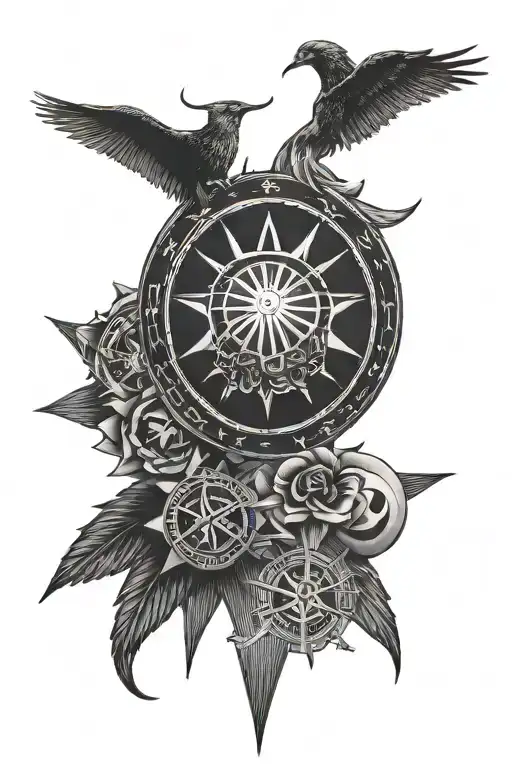 Philosophical Quote Surrounded By Black Sun And Fascist Symbols