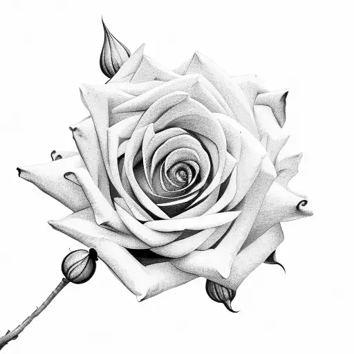 Rose And Lotus Flower Intertwined