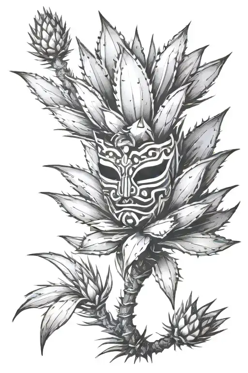 Agave Plant Lucha Libre Mask Mexican