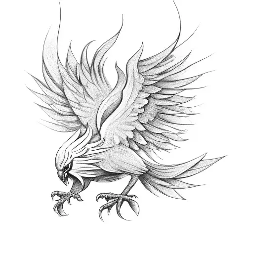 Phoenix Bird Coming Out Of Flames