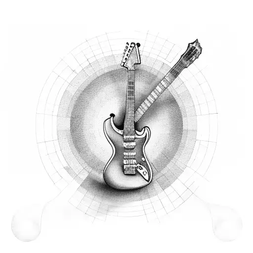 Music Sheet Forming The Shape Of A Guitar