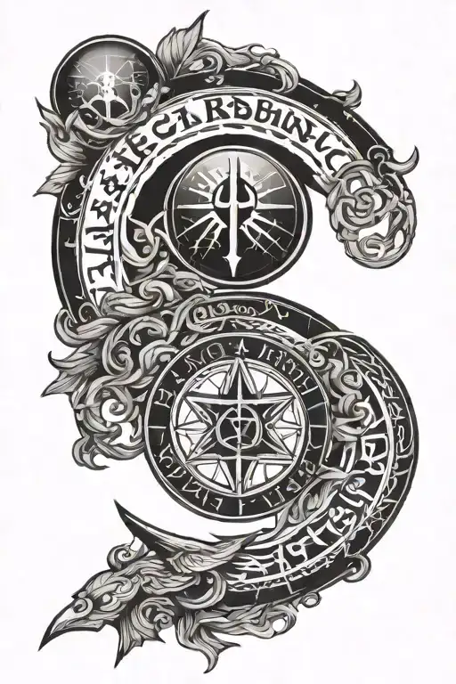 Philosophical Quote Surrounded By Black Sun And Nordic Rune