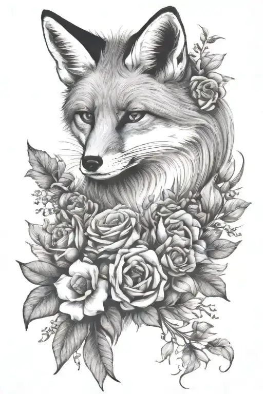 Fox Breed Flowers Text Family