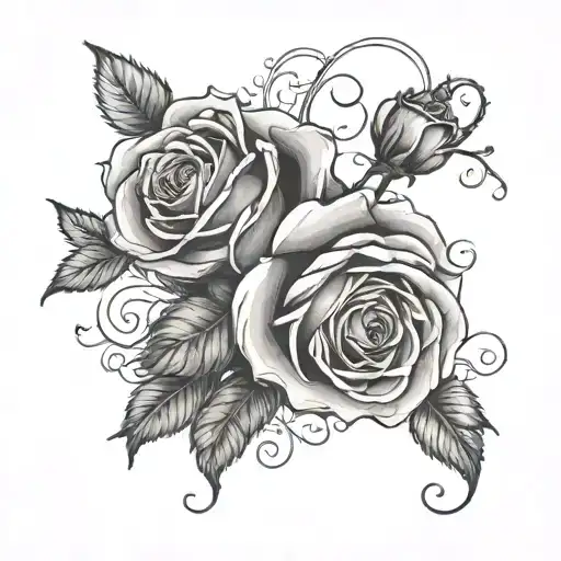 A Beautiful Portrait Of Your Mother's Name Intertwined With Delicate Roses