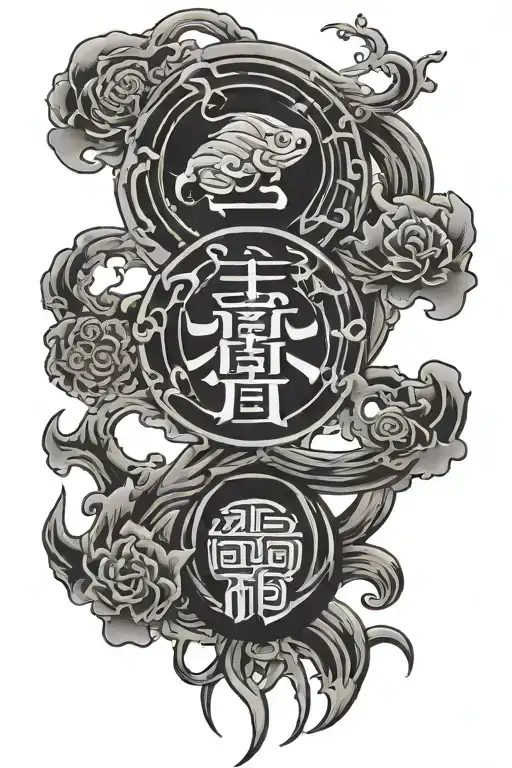 Japanese Characters Strong Luck Love