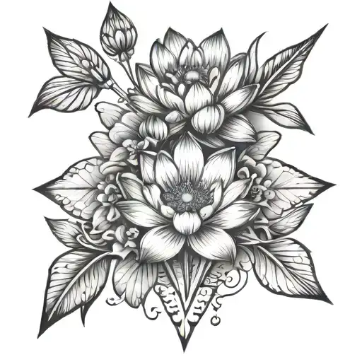 Arrows And Lotus Flowers