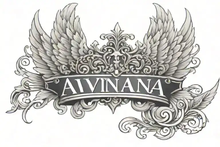 Aviana Text Crown And Wings
