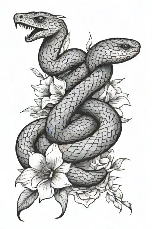 Snake Geometric Floral