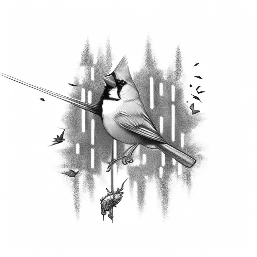 Add Small Red Cardinal Flying