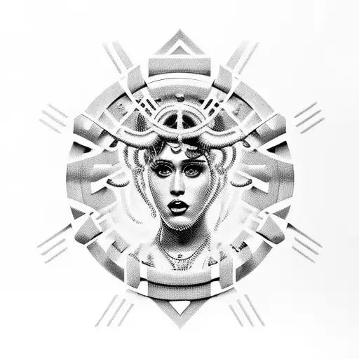 Katy Perry As Medusa Surrounded By Binary Code