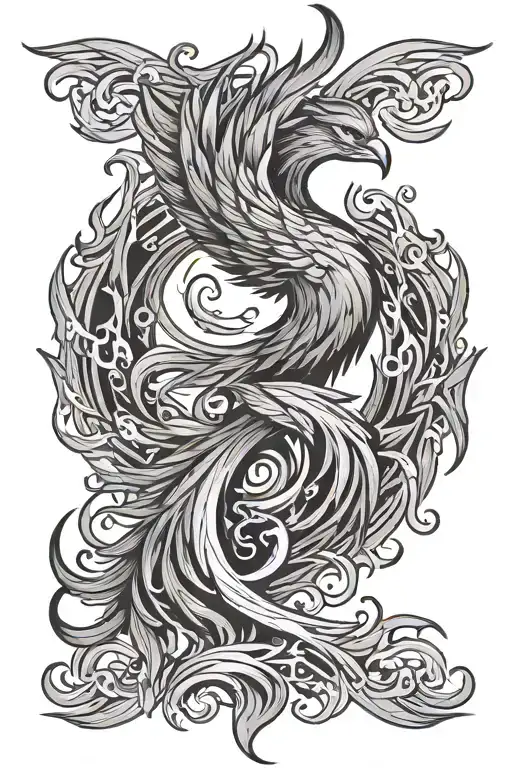 Phoenix Rising From Flames