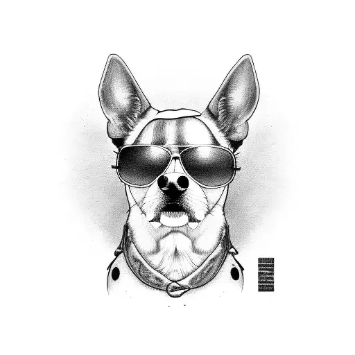 A Realistic Portrait Of My Caniche Pud Wearing A Leather Jacket And Sunglasses