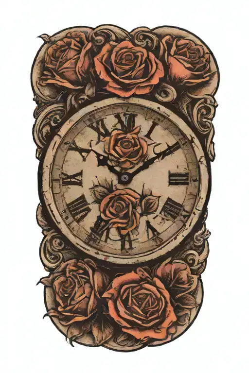 A Clock With Roses Wrapped Round With The Name Eimybel Somewhere