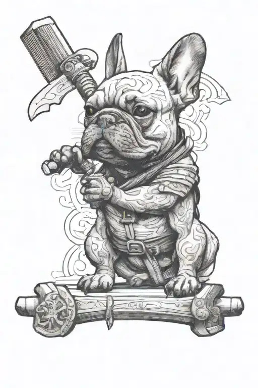 A French Bulldog Samurai
