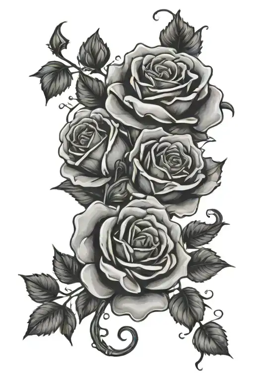 The Word ' Young 'Surrounded By Roses Intertwined