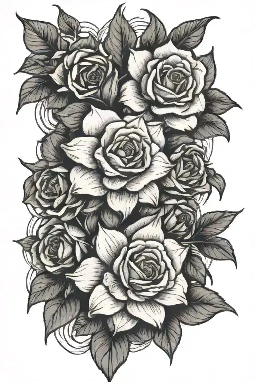 Rose And Narcissus Flower Intertwined