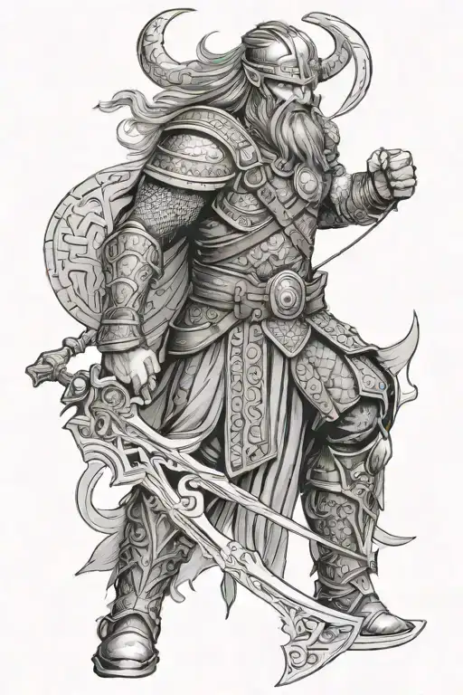 A Fierce Viking Warrior With Intricate Armor And Weapons