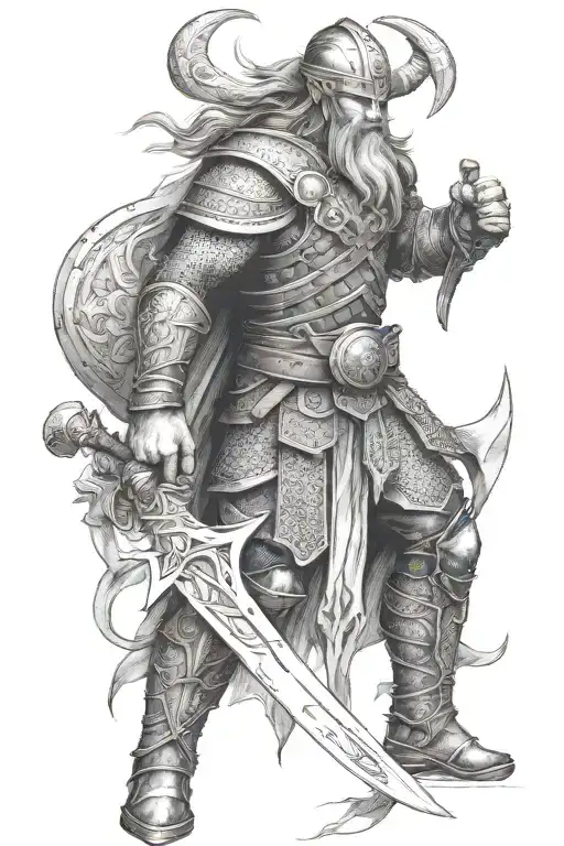 A Fierce Viking Warrior With Intricate Armor And Weapons