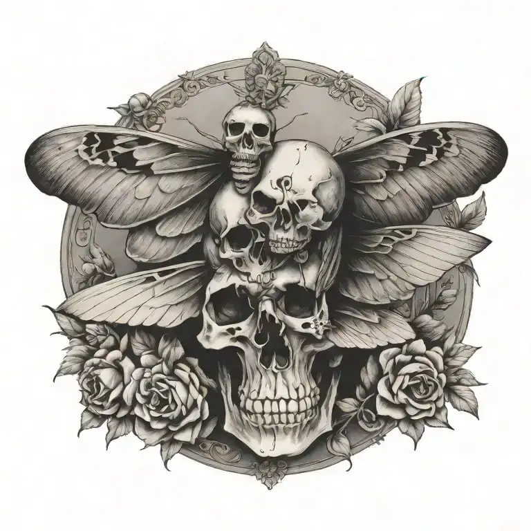 Moth With Skull