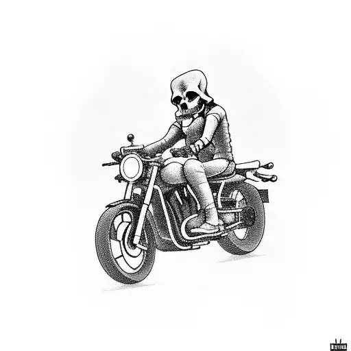 Grim Reaper Riding Motorcycle