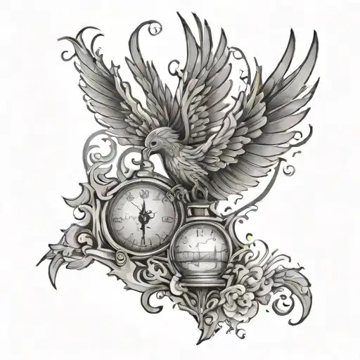 Phoenix And Cracked Hourglass