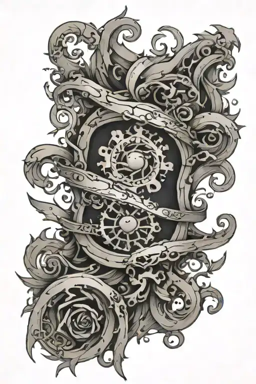 Tattered Scroll Surrounded By Stitched Skin