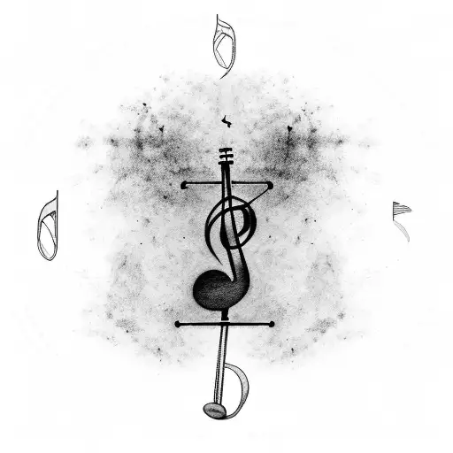 A Silhouette Of A Person Doing A Crossfit Exercise With A Music Note Incorporated Into The Design