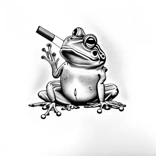 Magician Frog Smoking