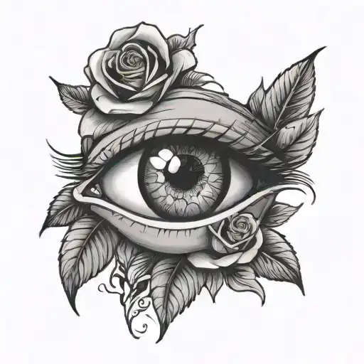 Eye With Rose Surrounded