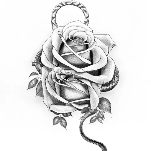 A Fashion-forward Snake Wrapped Around A Microphone With Roses In The Background