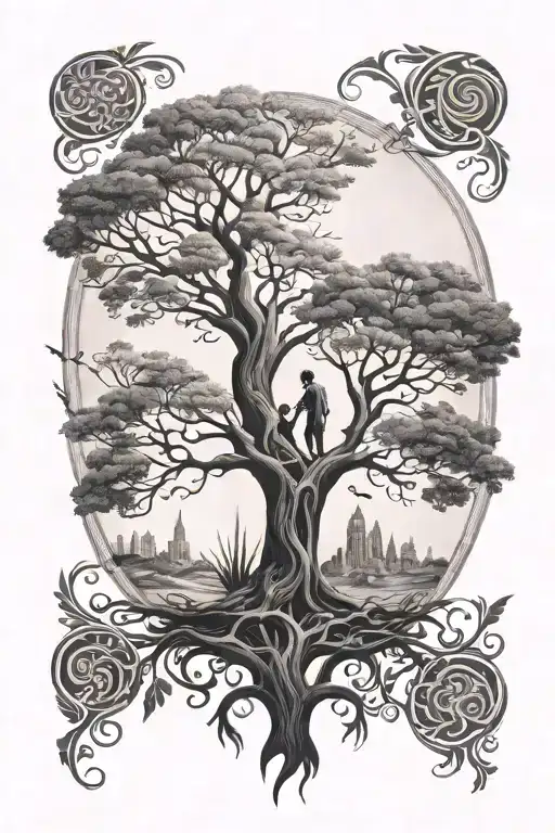 Tree Of Life And Representation Of Love For Three People