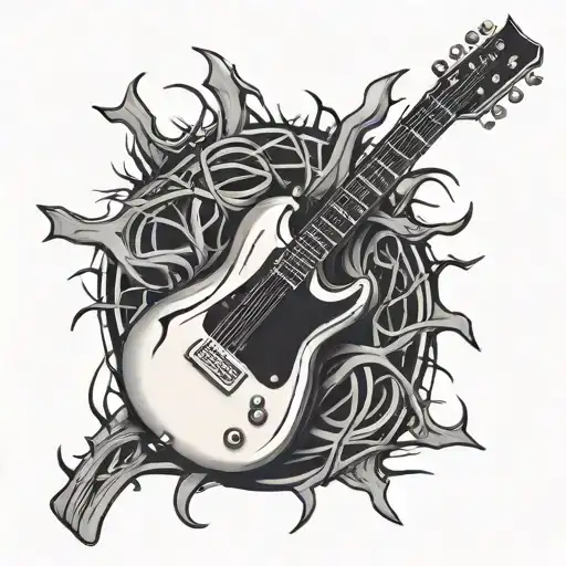 A Crown Of Thorns With An Electric Guitar